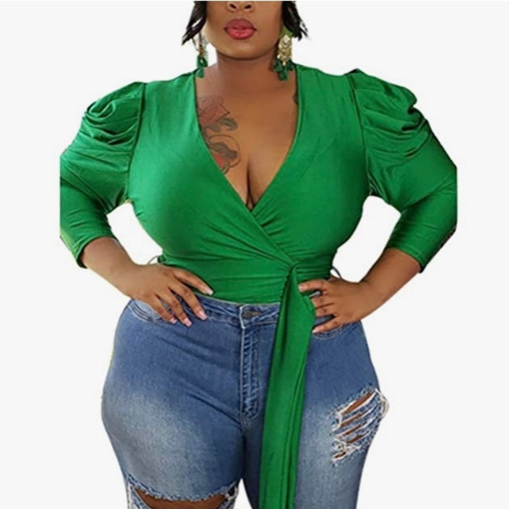 Green Blouse Brand New Plus Size